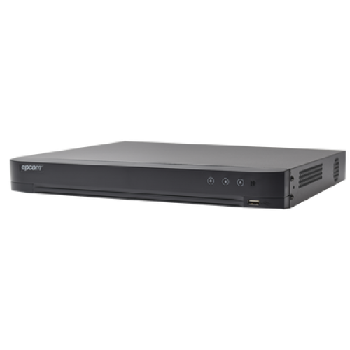 DVR 8 Megapixel / 16 Canales 4K TURBOHD + 16 Canales IP / 2 Bahía de Disco Duro / 4 Canales de Audio / 16 Entradas de alarma / Vídeoanálisis