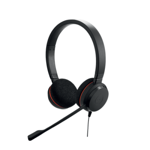 Jabra Evolve 20 Duo con conexión USB, micrófono con cancelación de ruido de última generación, configuración Plug and Play, Certificación Microsoft Teams (4999-823-109)