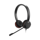 Jabra Evolve 30 Duo con conexión USB / 3.5mm, micrófono con cancelación de ruido y controlador en el cable con botones e indicadores LED (5399-829-309)