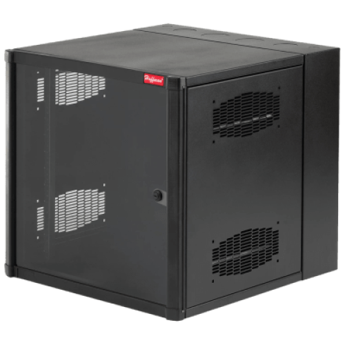 Gabinete AccessPlus de 12 UR Montaje en Pared de 19in, Rieles Numerados y Roscados #10-32, Puerta con Ventana de Seguridad, 600 mm de Ancho, 762 mm de Profundidad, 12 UR, Color Negro