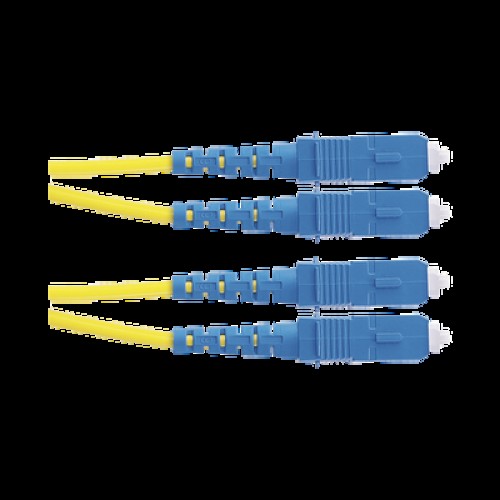 Jumper de Fibra Optica Monomodo 9/125 OS2, SC-SC Duplex, OFNR (Riser), Color Amarillo, 2 Metros (6.56 Pies)