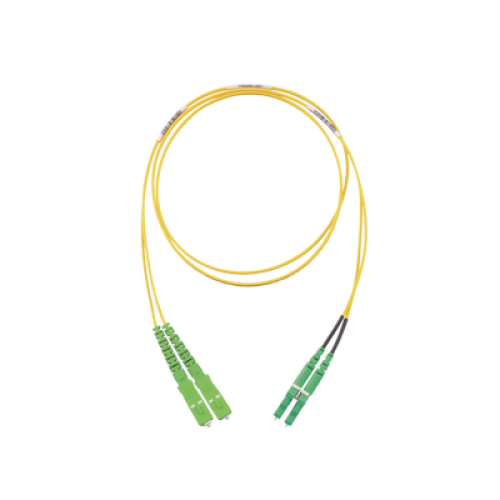 Jumper de Fibra Optica Monomodo 9/125 OS2, SC/APC-LC/APC Duplex, OFNR (Riser), Color Amarillo, 2 Metros (6.56 Pies)