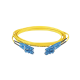 Jumper de Fibra Optica Monomodo 9/125 OS2, LC-LC Duplex, OFNR (Riser), Color Amarillo, 2 Metros (6.56 Pies)