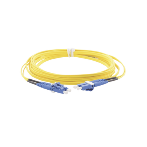 Jumper de Fibra Optica Monomodo 9/125 OS2, LC-LC Duplex, OFNR (Riser), Color Amarillo, 3 Metros (9.84 Pies)
