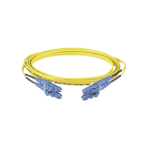 Jumper de Fibra Optica Monomodo 9/125 OS2, LC-LC Duplex, OFNR (Riser), Color Amarillo, 4 Metros (13.12 Pies)