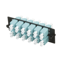Placa Acopladora de Fibra Óptica FAP, con 12 Conectores LC Duplex (24 Fibras), para Fibra Multimodo OM3/OM4, Color Aqua Placa Acopladora de Fibra Óptica FAP, con 12 Conectores LC Duplex (24 Fibras), para Fibra Multimodo OM3/OM4, Color Aqua