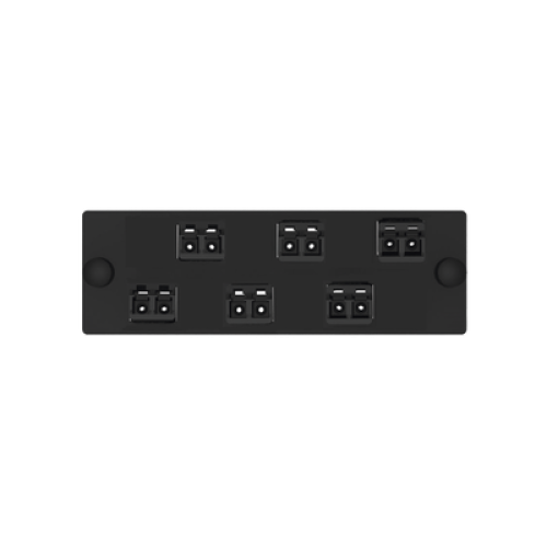 Placa Acopladora de Fibra Optica FAP, Con 6 Conectores LC Duplex (12 Fibras), Para Fibra Multimodo OM3/OM4, Color Negro
