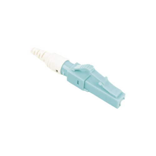Conector de Fibra Óptica Pre-Pulido LightBow LC Simplex, Multimodo 50/125 (OM3/OM4), Re-Terminable, Color Aqua