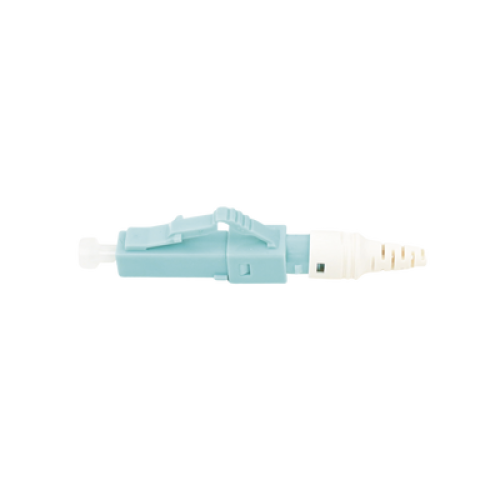 Conector de Fibra Óptica Pre-Pulido LightBow LC Simplex, Multimodo 50/125 (OM3/OM4), Re-Terminable, Color Aqua