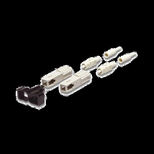 Conector de Fibra Óptica SC Duplex, Epoxico, Fibra Recubierta, Multimodo, Botas Color Negro y Beige (No pre-pulido)