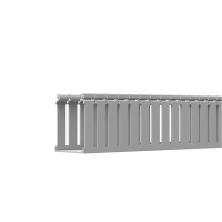 Canaleta Ranurada de PVC con Tapa, Tipo F, 108 mm de Ancho, 104.1 mm de Alto y 2 m de Largo, Color Gris Canaleta Ranurada de PVC con Tapa, Tipo F, 108 mm de Ancho, 104.1 mm de Alto y 2 m de Largo, Color Gris