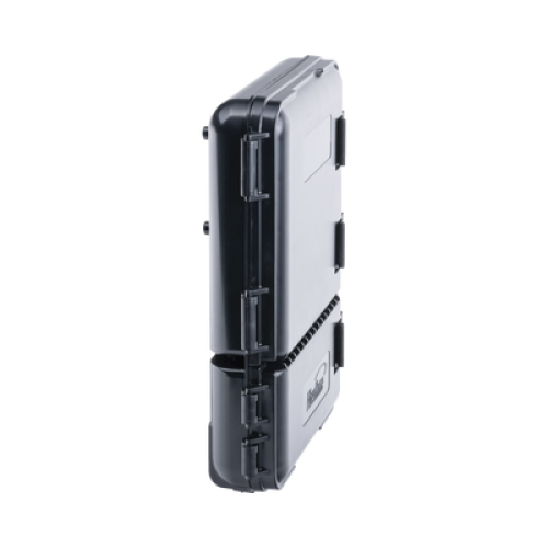 Caja de Distribución de Fibra Óptica para 24 Empalmes, con 8 Acopladores SC/APC Simplex, Exterior IP55, Color Negro
