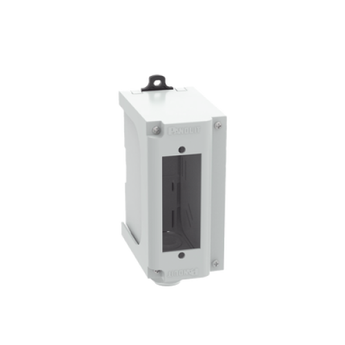 Panel de Parcheo Modular para Fibra Óptica, de Instalación en Riel DIN Estándar de 35 mm (1.38 pulgadas), Acepta Una Placa Acopladora FAP, Color Gris Panel de Parcheo Modular para Fibra Óptica, de Instalación en Riel DIN Estándar de 35 mm (1.38 pulgadas), Acepta Una Placa Acopladora FAP, Color Gris