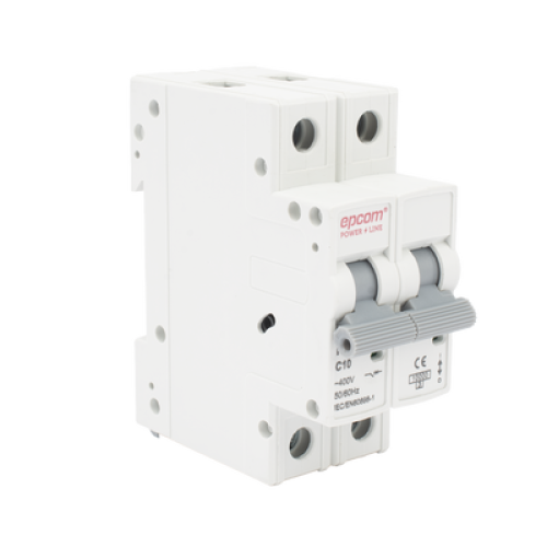 Protección Térmica/ Interruptor 2P, 10 A, Corriente Alterna 400 Vca para Aplicación Fotovoltaica Montaje Riel DIN Protección Térmica/ Interruptor 2P, 10 A, Corriente Alterna 400 Vca para Aplicación Fotovoltaica Montaje Riel DIN