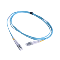 Jumper de Fibra Óptica Multimodo 50/125 OM3 XGLO, LC-LC Duplex, OFNR, Color Aqua, 1 Metro (3.28 Pies)