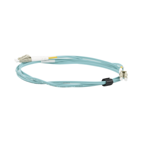 Jumper de Fibra Óptica Multimodo 50/125 XGLO OM3, LC-LC Duplex, OFNR, Color Aqua, 2 Metros (6.56 Pies)