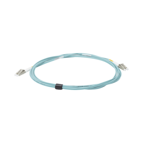 Jumper de Fibra Óptica Multimodo 50/125 XGLO OM3, LC-LC Duplex, OFNR, Color Aqua, 5 Metros (16.40 Pies)