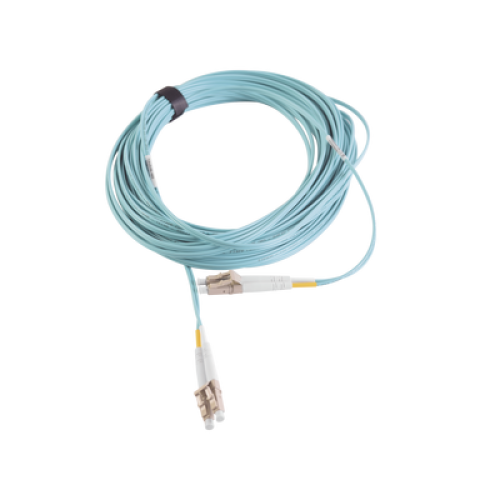 Jumper de Fibra Óptica Multimodo 50/125 XGLO OM3, LC-LC Duplex, OFNR, Color Aqua, 7 Metros (22.97 Pies)