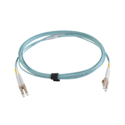 Jumper de Fibra Óptica Multimodo 50/125 XGLO OM4, LC-LC Duplex, OFNR, Color Aqua, 1 Metro (3.28 Pies)