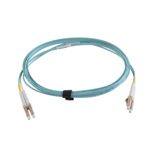 Jumper de Fibra Óptica Multimodo 50/125 XGLO OM4, LC-LC Duplex, OFNR, Color Aqua, 5 Metros (16.40 Pies)