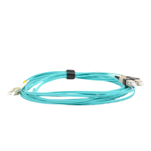 Jumper de Fibra Óptica Multimodo 50/125 XGLO OM3, LC-SC Duplex, OFNR, Color Aqua, 5 Metros (16.40 Pies)