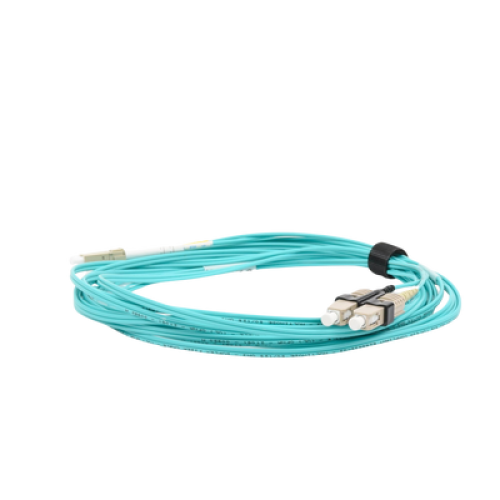 Jumper de Fibra Óptica Multimodo 50/125 XGLO OM3, LC-SC Duplex, OFNR, Color Aqua, 5 Metros (16.40 Pies)