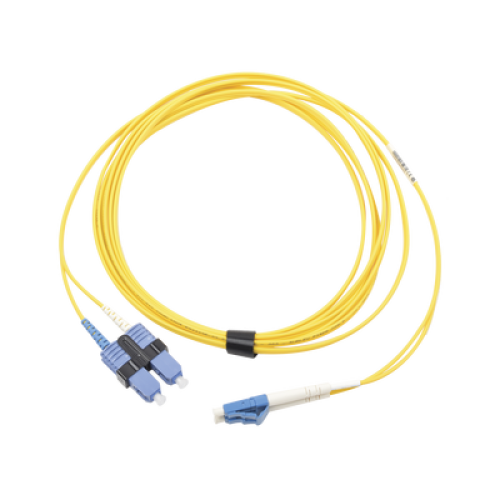 Jumper de Fibra Óptica Monomodo (OS2), XGLO, LC/UPC-SC/UPC Duplex, OFNR, Color Amarillo, 3 Metros (9.84 Pies)