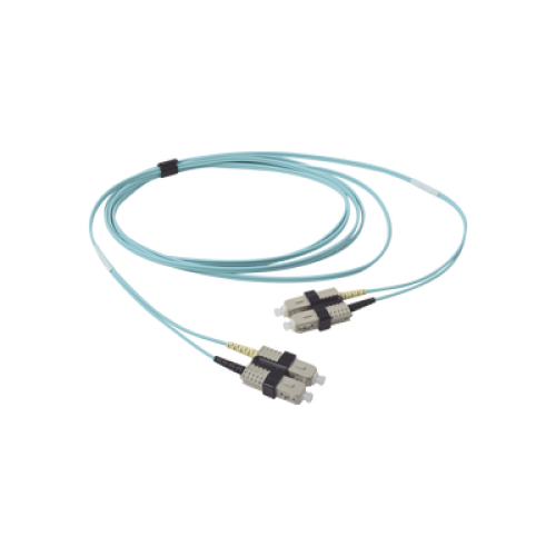 Jumper de Fibra Óptica Multimodo 50/125 OM3 XGLO, SC-SC Duplex, OFNR, Color Aqua, 3 Metros (9.84 Pies)