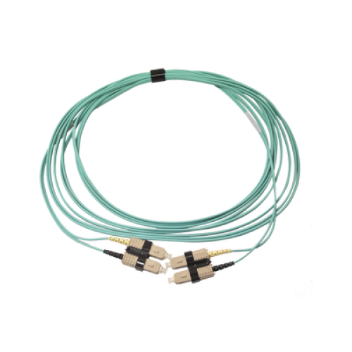 Jumper de Fibra Óptica Multimodo 50/125 OM3 XGLO, SC-SC Duplex, OFNR, Color Aqua, 5 Metros (16.40 Pies)