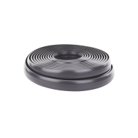 Canaleta flexible negra de PVC auto extinguible, para instalaciones eléctricas en piso ó zóclo  (Rollo de 25mts.) (9300-05040)