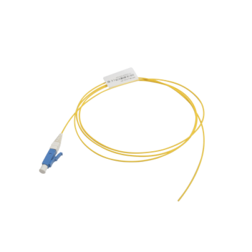 Pigtail de Fibra Óptica LC/UPC Simplex, Monomodo OS1/OS2 XGLO, OFNR, Color Amarillo, 1 Metro (3.28 Pies)