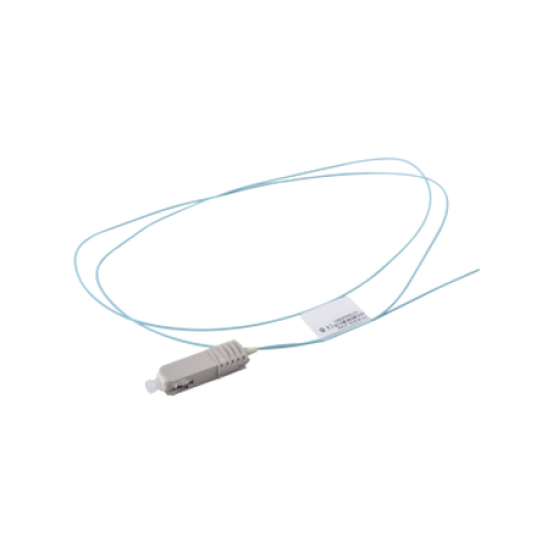 Pigtail de Fibra Óptica SC Simplex, Multimodo OM3 XGLO 50/125, OFNR, Color Aqua, 1 Metro (3.28 Pies)