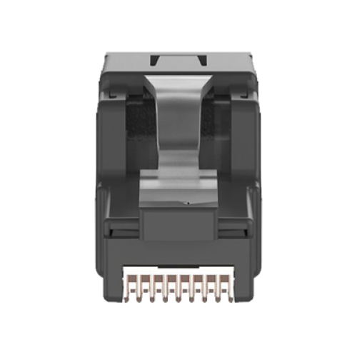 Plug RJ45 UTP, Instalación Angulada 45 Grados, Terminación en Campo Certificable, Compatible con Cat5e, Cat6 y Cat6A, Color Negro