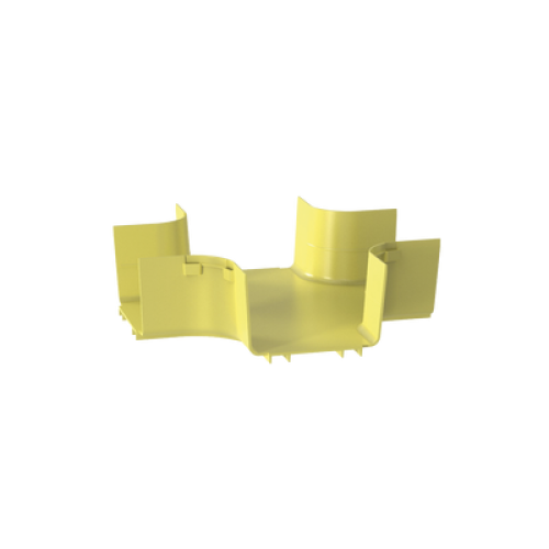 Accesorio de 4 Vías Horizontal, Con Ángulos a 90º, Para Canaletas FiberRunner™ 6X4, Color Amarillo