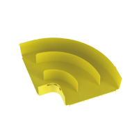 Ángulo Recto a 90º Horizontal, Para Canaletas FiberRunner™ 12X4, Color Amarillo Ángulo Recto a 90º Horizontal, Para Canaletas FiberRunner™ 12X4, Color Amarillo