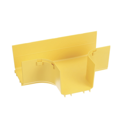 Accesorio en T Horizontal, Con Ángulos a 90º, Para Canaletas FiberRunner™ 4X4, Color Amarillo