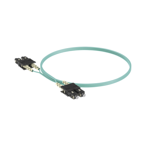 Jumper de Fibra Optica Multimodo 50/125 OM3, SC-SC Duplex, OFNR (Riser), Color Aqua, 3 Metros (9.84 Pies)