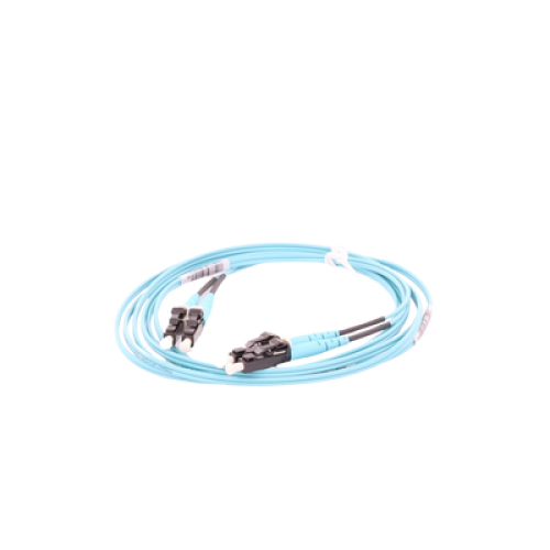 Jumper de Fibra Optica Multimodo 50/125 OM3, LC-LC Duplex, OFNR (Riser), Color Aqua, 2 Metros (6.56 Pies)
