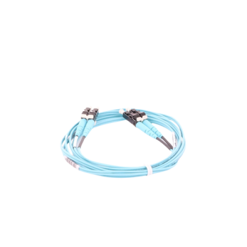 Jumper de Fibra Optica Multimodo 50/125 OM3, LC-LC Duplex, OFNR (Riser), Color Aqua, 2 Metros (6.56 Pies)