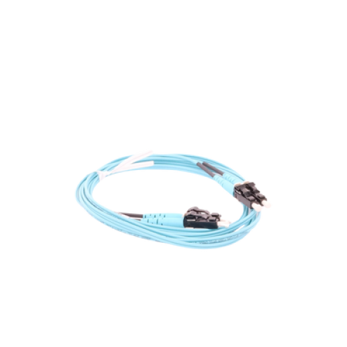 Jumper de Fibra Optica Multimodo 50/125 OM3, LC-LC Duplex, OFNR (Riser), Color Aqua, 2 Metros (6.56 Pies)