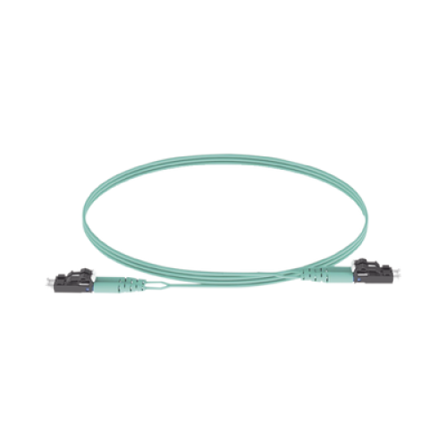 Jumper de Fibra Optica Multimodo 50/125 OM3, LC-LC Duplex, OFNR (Riser), Color Aqua, 5 Metros (16.40 Pies)