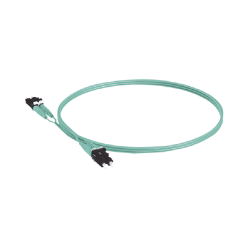 Jumper de Fibra Optica Multimodo 50/125 OM3, LC-LC Duplex, OFNR (Riser), Color Aqua, 5 Metros (16.40 Pies)