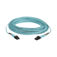 Jumper de Fibra Optica Multimodo 50/125 OM3, LC-LC Duplex, OFNR (Riser), Color Aqua, 10 Metros (32.81 Pies)