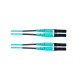 Jumper de Fibra Optica Multimodo 50/125 OM4, LC-LC Duplex, OFNR (Riser), Color Aqua, 2.44 Metros (8 Pies)