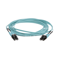 Jumper de Fibra Óptica Multimodo 50/125 OM4, LC-LC Duplex, OFNR (Riser), Color Aqua, 5 Metros (16.40 Pies)