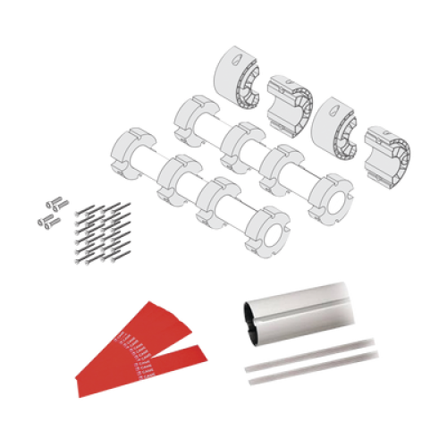 Kit de mástil para barreras GARD8 / Incluye 2 secciones tubulares de 4m / Incluye tiras reflejantes / Incluye unión central Kit de mástil para barreras GARD8 / Incluye 2 secciones tubulares de 4m / Incluye tiras reflejantes / Incluye unión central