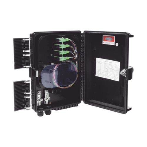 Cierre de Empalme para 24 Fusiones de Fibra Óptica, Interior/Exterior, con 16 Acopladores SC/APC y Splitter 1x16 SC/APC Incluido, IP65