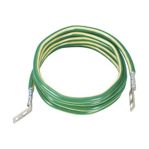 Jumper para Aterrizar Equipos, 6 AWG, con Terminal Doblada a 45 Grados, Para Conexión a Tierra y Terminal Recta Para Equipos, 3.6 m de Largo