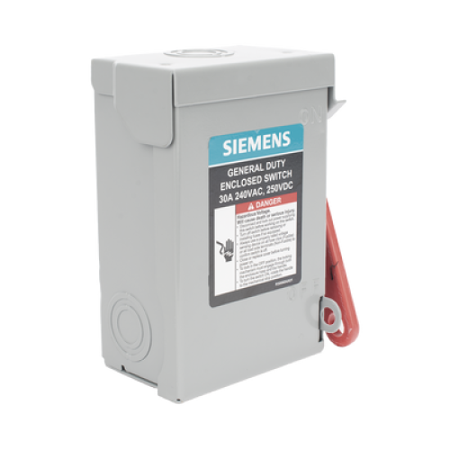 Interruptor de Seguridad GNF221A, 240Vca, 2 polos, 30 Amp, sin portafusibles, Nema 1.