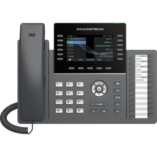 TELÉFONO IP PROFESIONAL DE 12 LÍNEAS / 24 TECLAS DE EXTENSIÓN PROGRAMABLES / WI-FI 6 / POE INTEGRADO / PANTALLA LCD 4.3 PULGADAS / SEGURIDAD DE NIVEL EMPRESARIAL / BLUETOOTH INTEGRADO / COMPATIBLE CON GDMS / AUDIO HD CON NOISE-SHIELD
